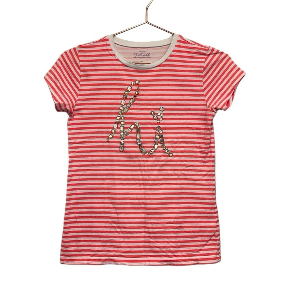 J Crew Crewcuts striped t shirt for kids. Bedazzled with stripes.